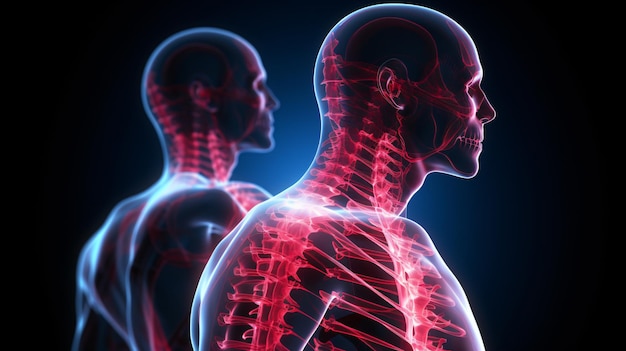 Menselijk lichaam pijn illustratie inclusief nekpijn