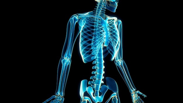 Menselijk skelet onder xray gewrichtspijn Generatieve AI