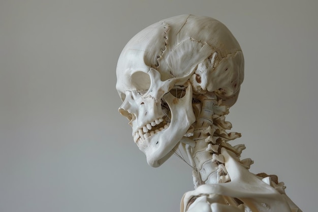 Menselijk skelet op witte achtergrond