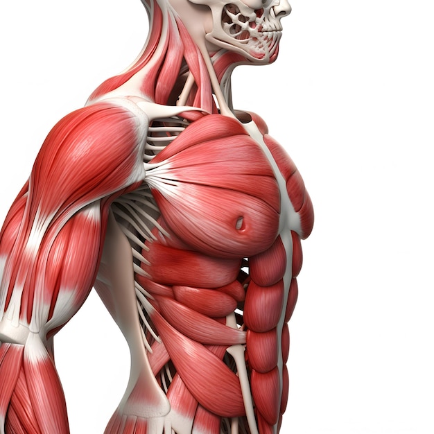 Menselijke anatomie spier schouder 3d illustratie