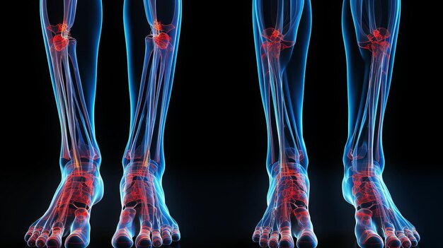 menselijke benen x-ray weergave