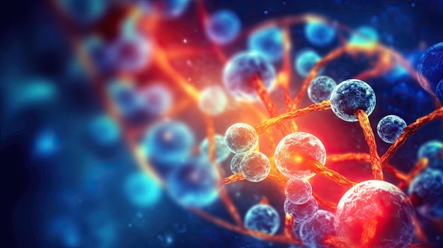 Menselijke celbiologie DNA moleculaire structuur Generatieve AI