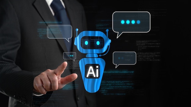 Menselijke interactie met AI kunstmatige intelligentie virtuele assistent FaaS