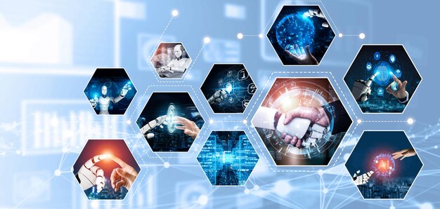 Menselijke interactie met AI kunstmatige intelligentie virtuele assistent NLP robot