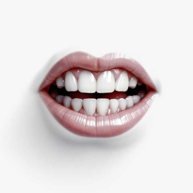 menselijke mond illustratie rode lip met tanden