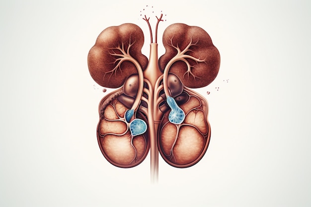Menselijke nierillustratie gemaakt met generatieve AI
