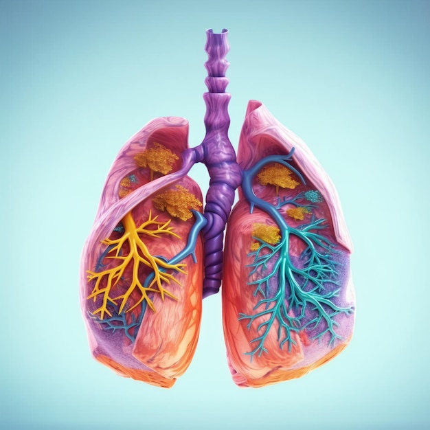 Menselijke organen HART LUNG Ziekten medische illustratie felle kleuren