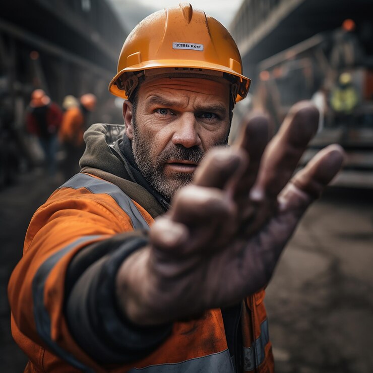 Foto menselijke vingers van bouwvakkers