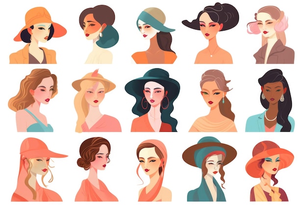 Mensen avatar karakters collectie vrouwen avatars in cartoon-stijl