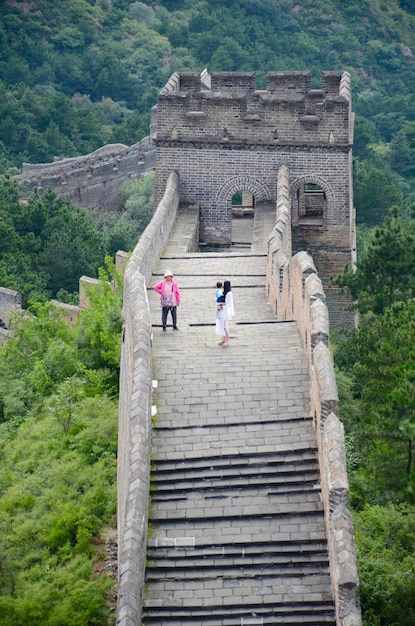Mensen bij de Grote Muur van China
