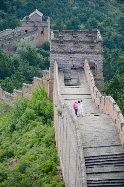 Mensen bij de Grote Muur van China