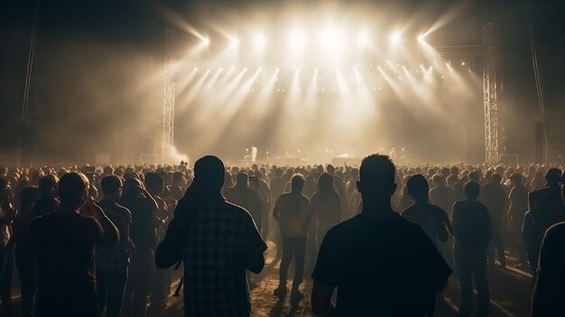 Mensen bij een groot concert Generatieve AI