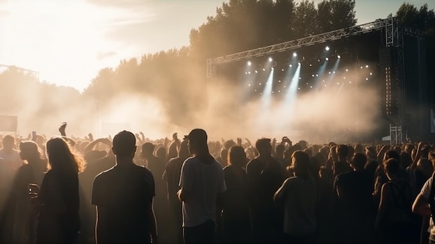 Mensen bij een groot concert Generatieve AI