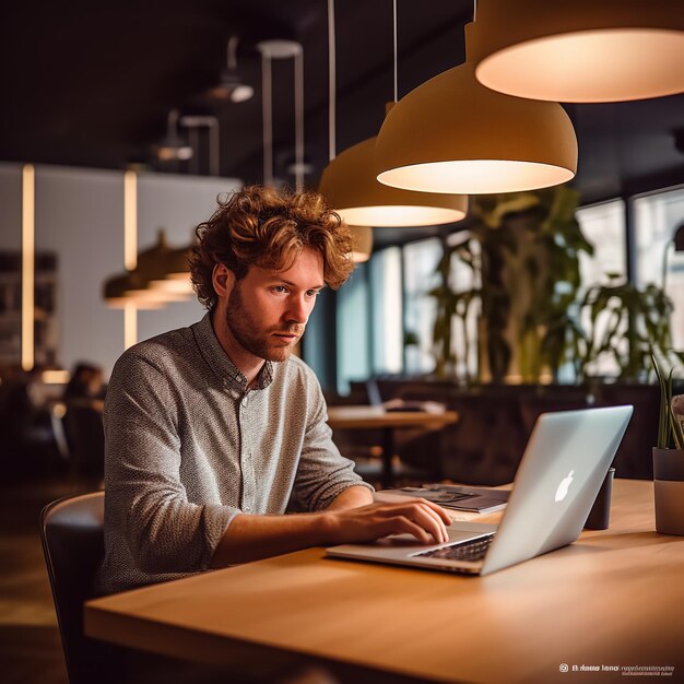 Mensen die aan het werk zijn met een laptop met een prachtige kameromgeving