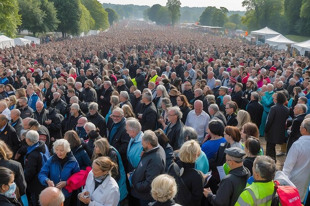 Mensen die deelnemen aan een evenement met een hoog protocol