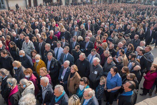 Mensen die deelnemen aan een evenement met een hoog protocol