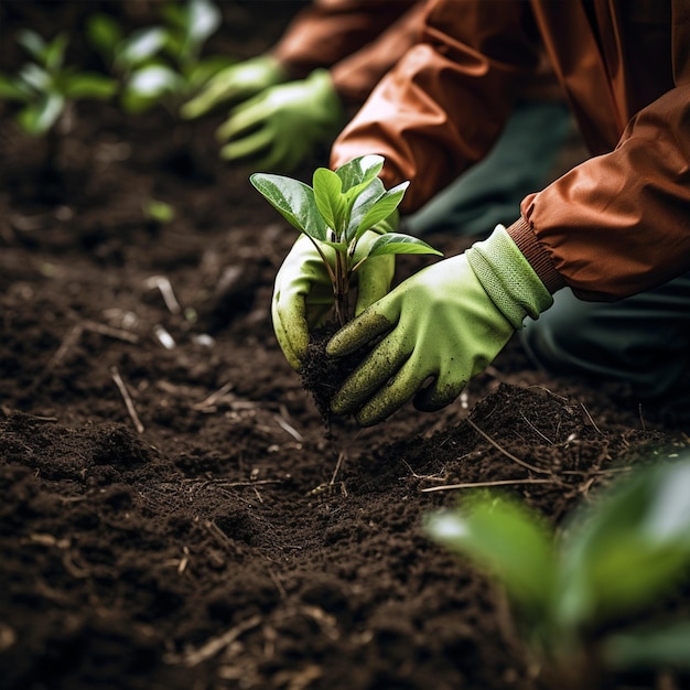 Mensen die in de grond planten