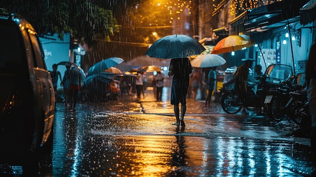 Mensen die in de regen lopen, zijn generatief.