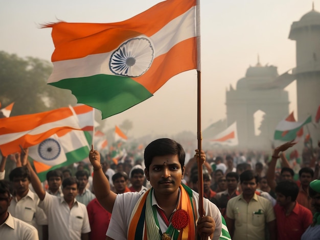 Foto mensen die naar een voorstelling kijken in india