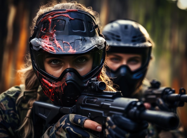 Mensen die paintball spelen