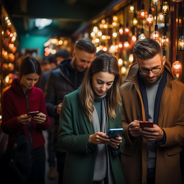 Mensen die sociale media-inhoud op hun telefoon bekijken