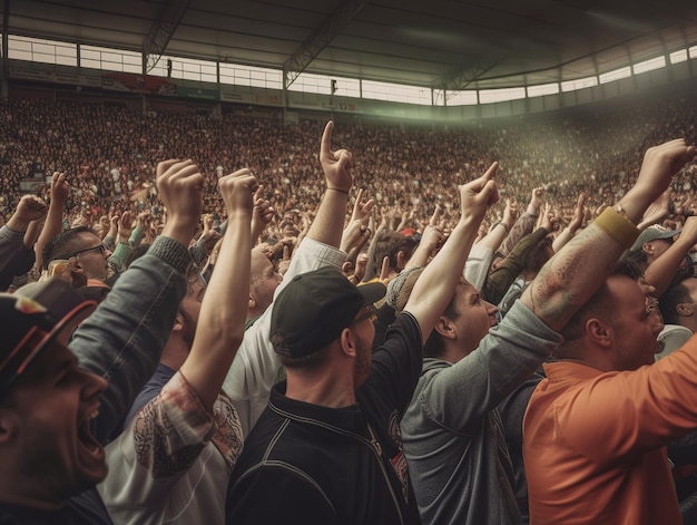 Mensen juichen in het stadion