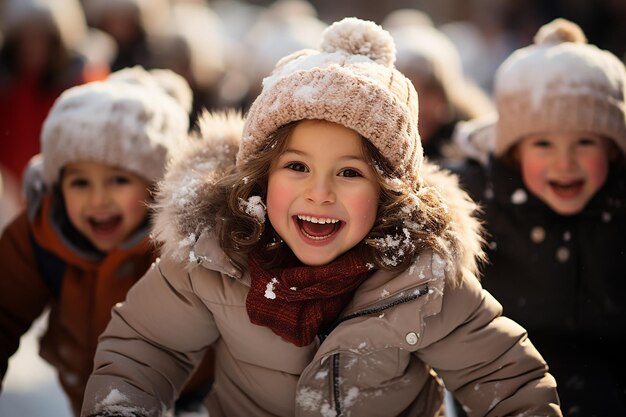 Mensen Kerst achtergronden die vreugdevolle momenten vastleggen