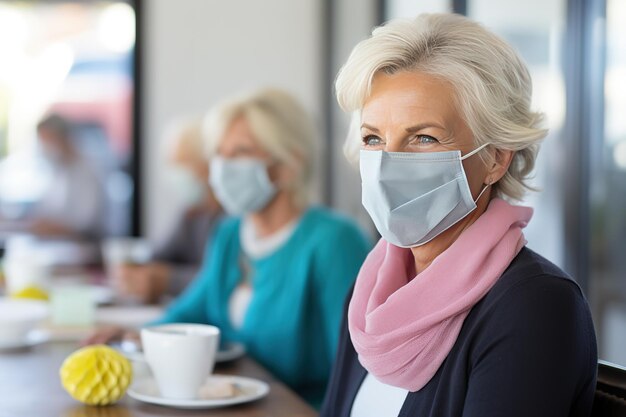 Mensen met maskers beschermen tegen het virus