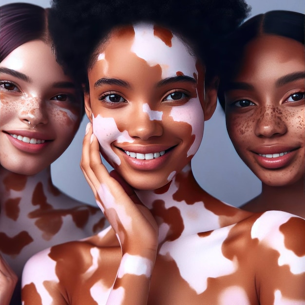 Foto mensen met vitiligo, een huidaandoening