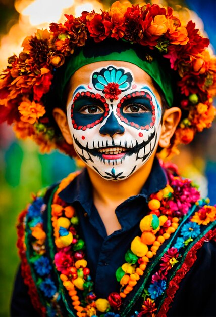 Mensen op het Day of the Dead festival Selectieve focus