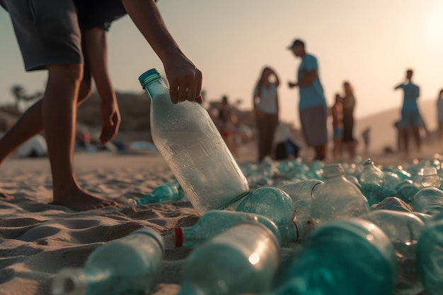 mensen op het strand Generatieve AI