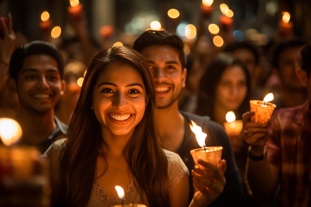 mensen vieren feest op diwali festival indiase traditionele festival indiase cultuur
