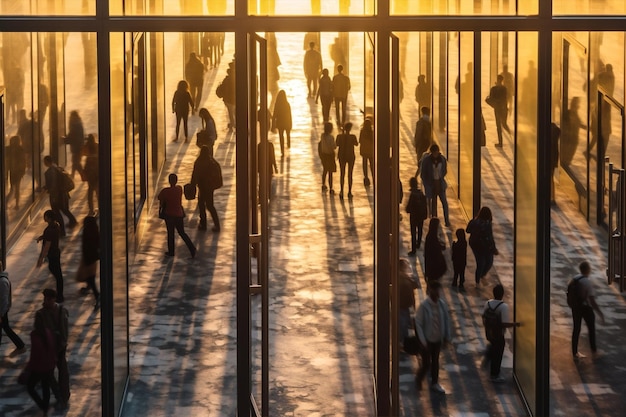 Mensen zonsondergang toerisme gebouw architectuur stad moderne stedelijke mijlpaal bedrijf Generatieve AI