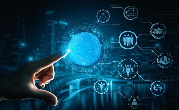 Mensennetwerk en globaal communicatieconcept