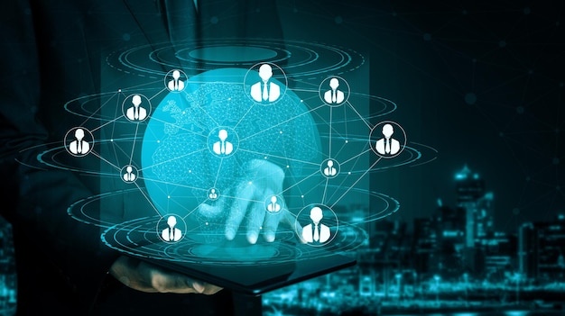 Mensennetwerk en globaal communicatieconcept