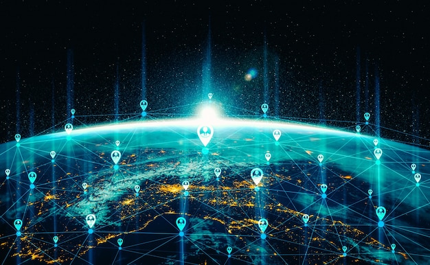 Mensennetwerk en wereldwijde aardeverbinding in innovatieve perceptie