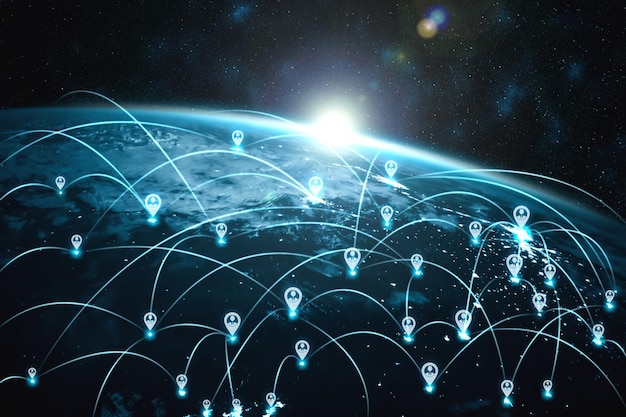 Mensennetwerk en wereldwijde aardeverbinding in innovatieve perceptie