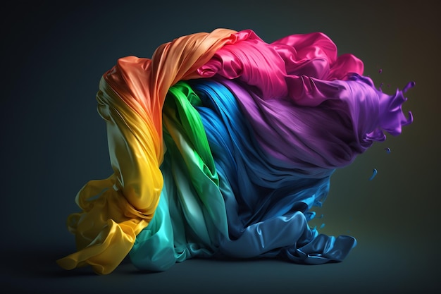 Mensenrechten of diversiteitsconcept LGBT pride community homocultuur symbool homoseksuele trots Regenboogvlag seksuele identiteit Kleurrijke regenboog transgender symboolvlag Generatieve AI
