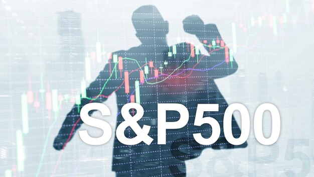 Mensensilhouetten op Amerikaanse beursindex SP 500 SPX