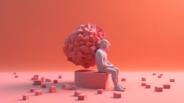 Mental Health Awareness 3d illustration