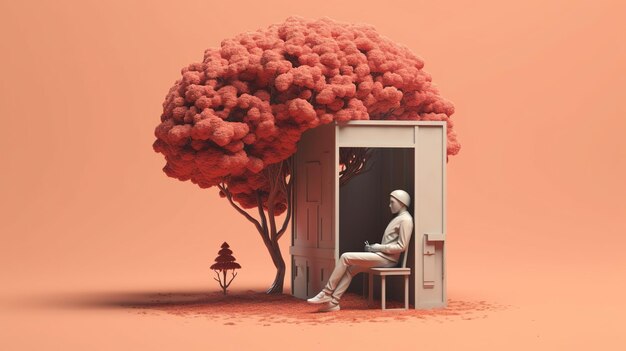 Mental health awareness 3d illustration