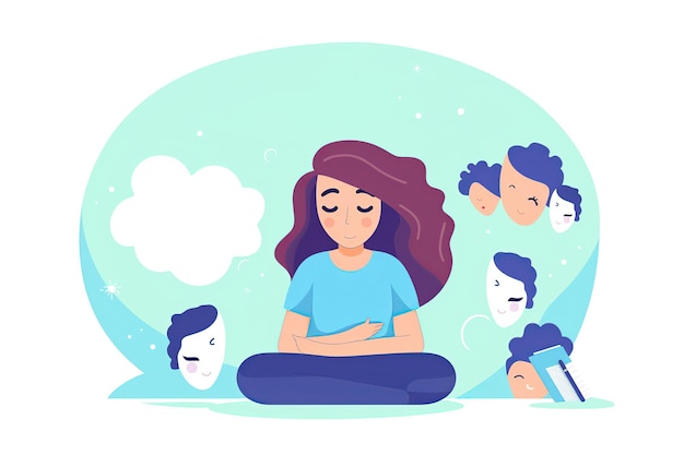 Mental health awareness AI Generated illustration