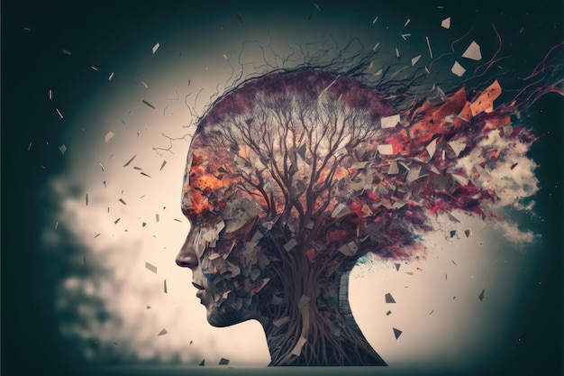 Mental health and stress abstract background