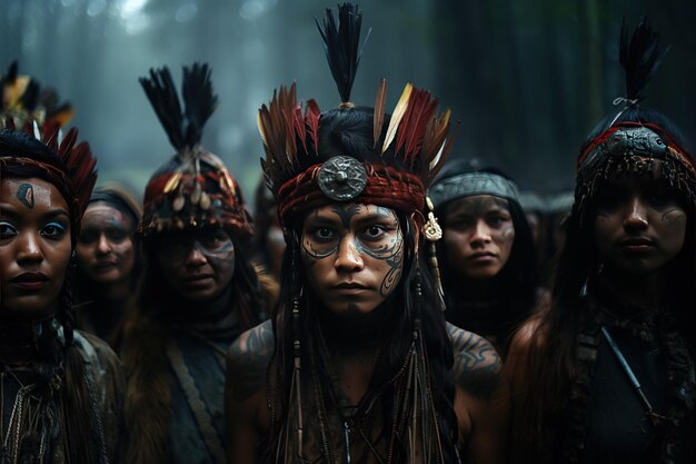 Foto tribù mentawai indigena delle isole mentawai dell'indonesia generata con ai