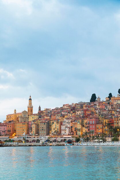 Menton France  circa August 2021 view of the French Riviera named the Coast Azur located in the South of France Sunrise light