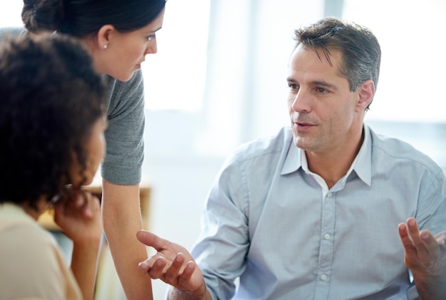 mentor people and feedback in collaboration for project coworking in office or company as team group diversity and listening in corporate digital agency for deadline or development as colleagues