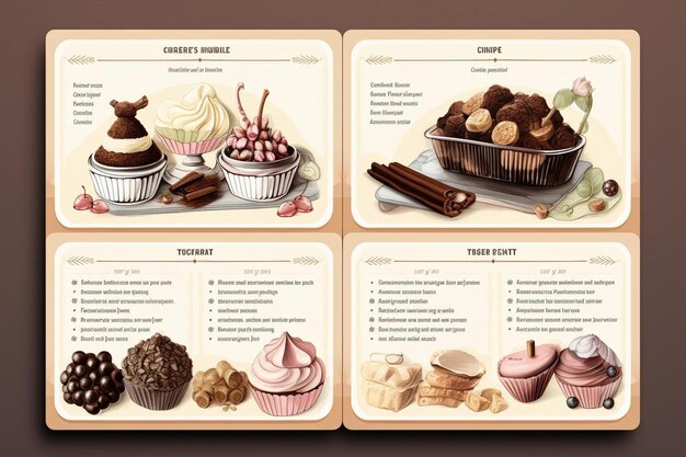 Foto un menu per un brunch chiamato cupcakes.