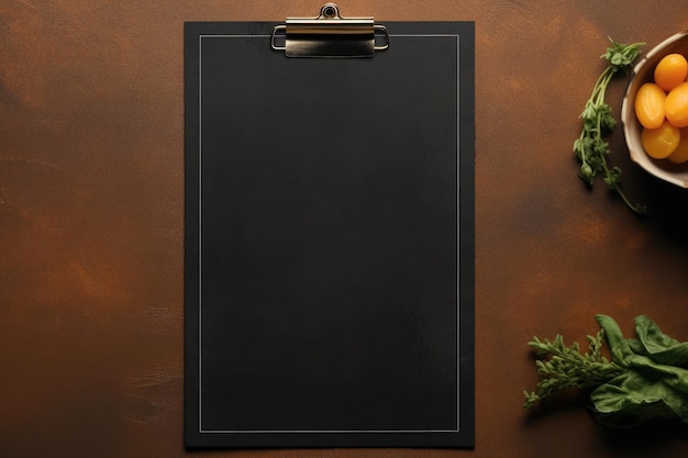 Foto mockup della scheda menu generato