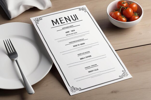 Menu Card Mockup