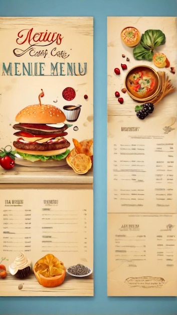 Photo menu fast food graphic design objects template